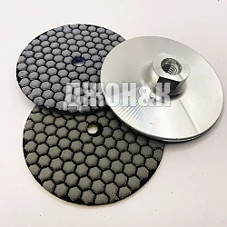 Круг шлифовальный черепашка диск по керамограниту 100 мм, р100, р50 + тарелка опорная