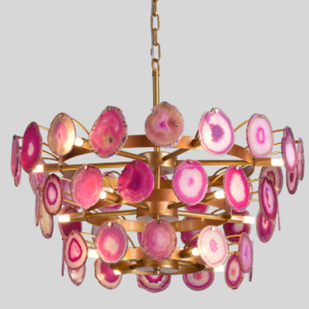 Люстра Agate Burst Chandelier 3 Round Pink D70 By Imperiumloft