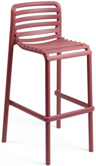 Стул пластиковый барный Doga Stool цвет марсала