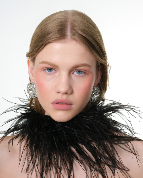 Серьги вечерние, россыпь цирконов