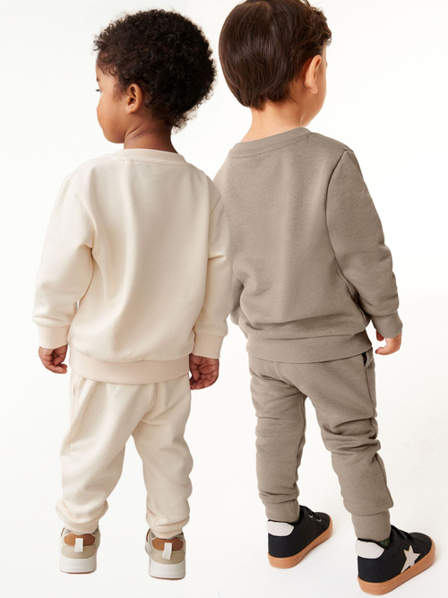 Толстовка и джоггеры в комплекте для мальчика Next Q73-918, 2 шт., Бежевый, Молочный