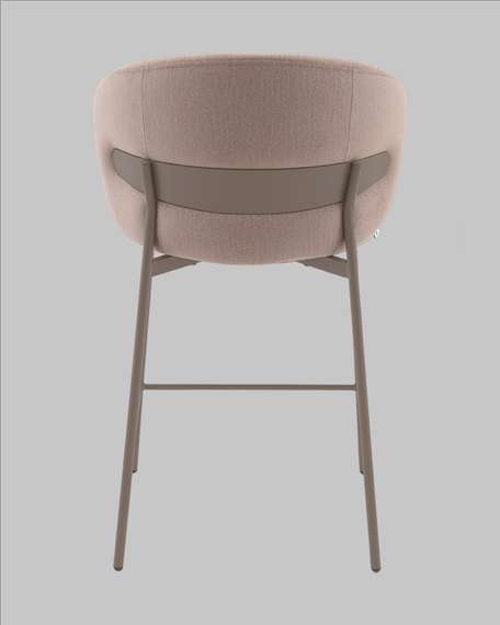 Стул полубарный Блейз велюр бежевый, каркас бежево-серый