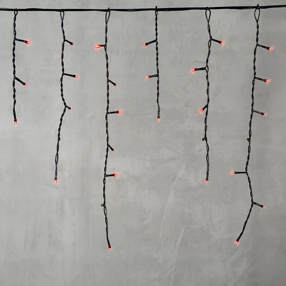 Светодиодная бахрома 3,1*0,5 м., 150 красных LED ламп, черный провод ПВХ, LTC (PIL150-11-2R)