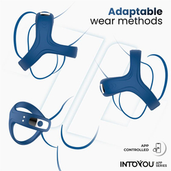 Синее интерактивное эрекционное виброкольцо Rank