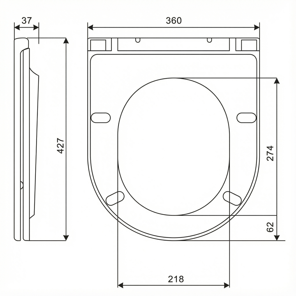 Сиденье для унитаза  WAVE LINE дюропласт, микролифт, БЕЛЫЙ глянец