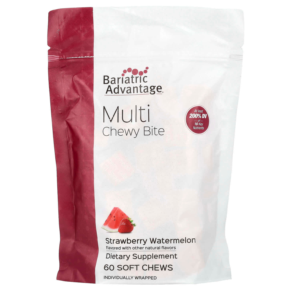 Bariatric Advantage, Multi Chewy Bite, клубника и арбуз, 60 жевательных таблеток