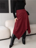 Юбка замшевая трапеция миди