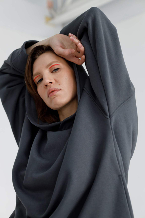 Футболка "бойфренд" из футера, фиолетовый