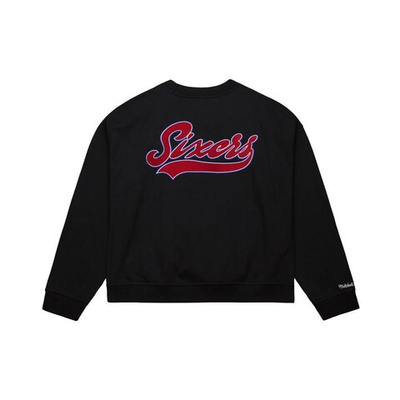 Баскетбольная толстовка Mitchell&Ness NBA Oversweep Crewneck Philadelphia 76ers Sweatshirt Black