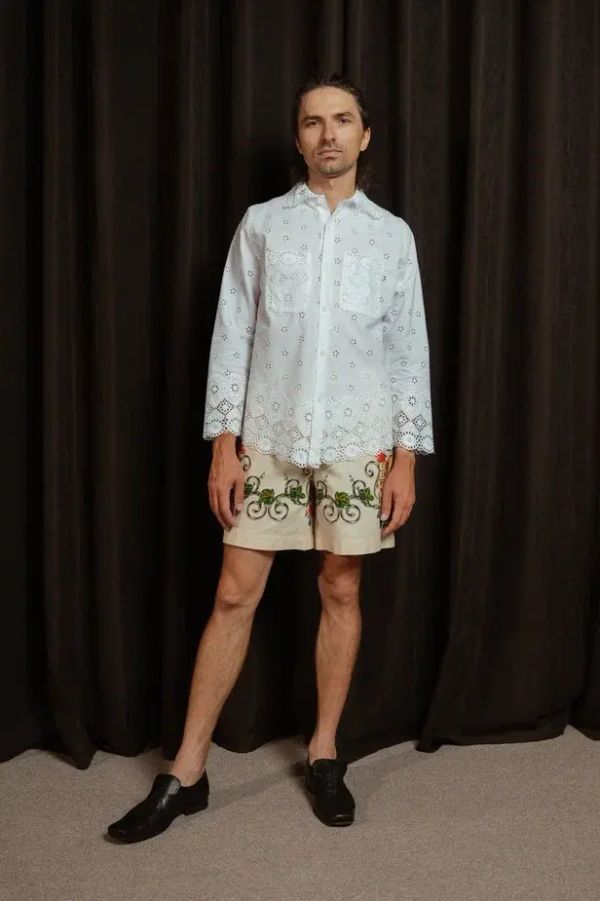 Рубашка c Перфорированным Узором - фото 2