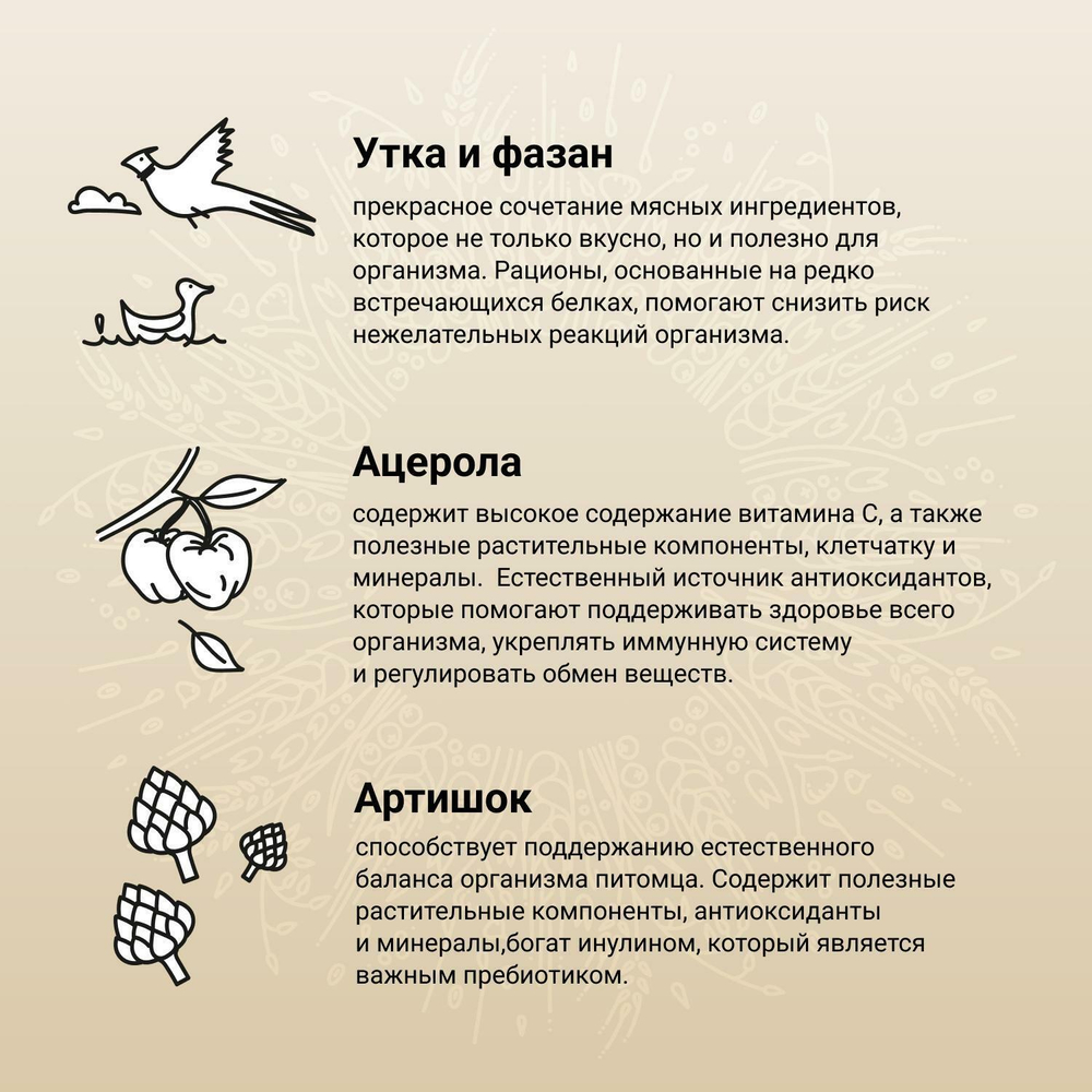 Корм для собак Craftia Natura, 2 кг, утка с фазаном