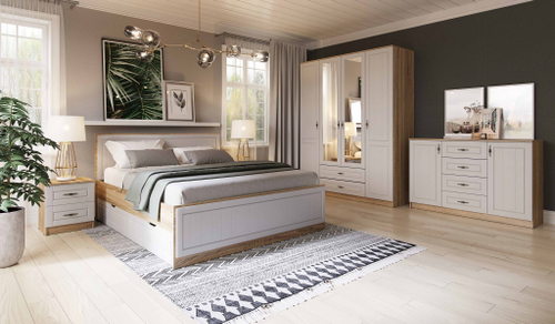 Пенал Виктория Дуб Сонома / Белое дерево