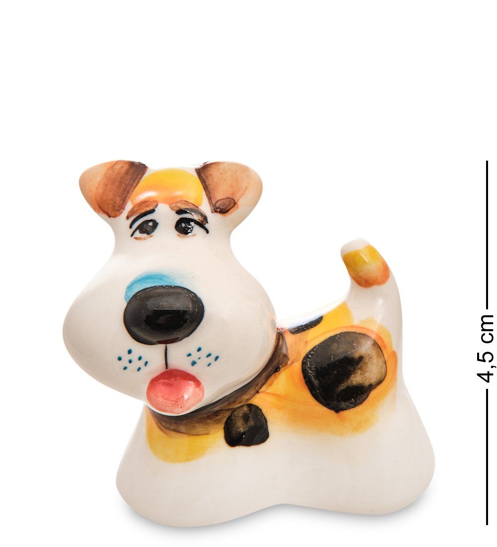 ГЛ- 751 Фигурка «Собака Фокс» цв. (Гжельский фарфор)