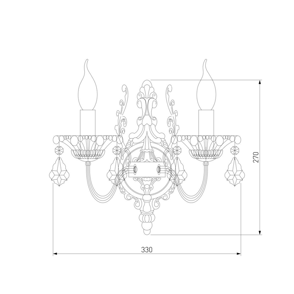 Бра Eurosvet 3281/2 белый с золотом/тонированный хрусталь Strotskis