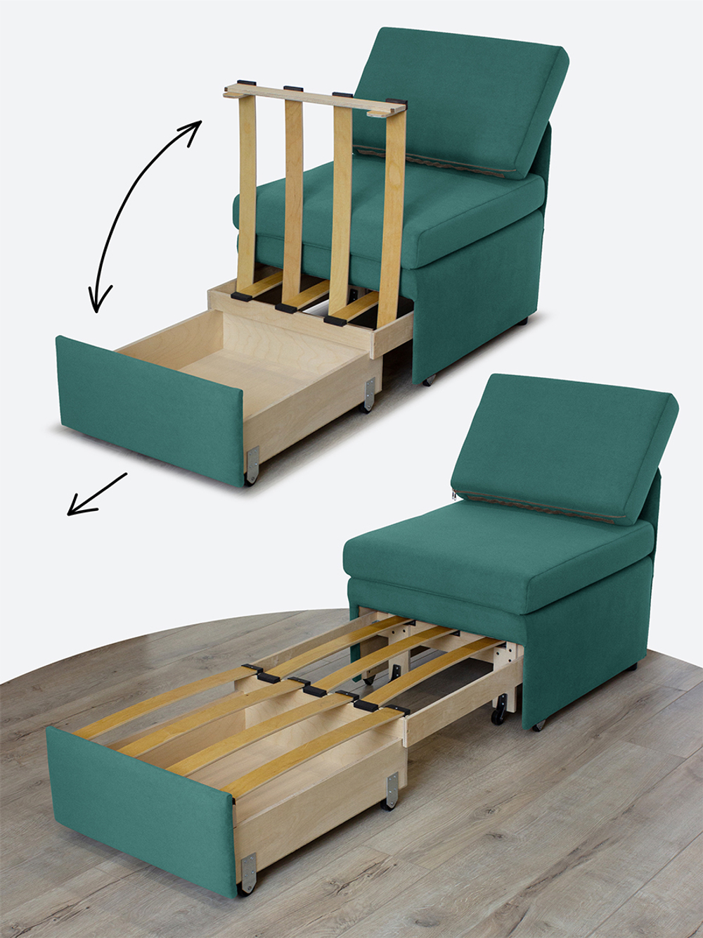 Кресло-кровать "Миник Мини" 60 см, спальное место 60х176 см