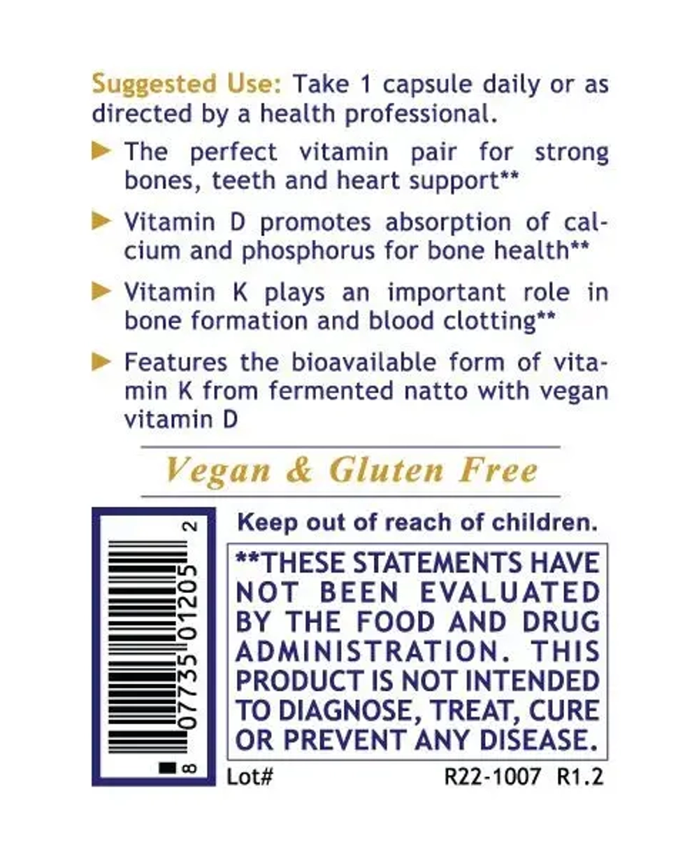 Vitamin D3+K2 30 capsules Premier Research Labs