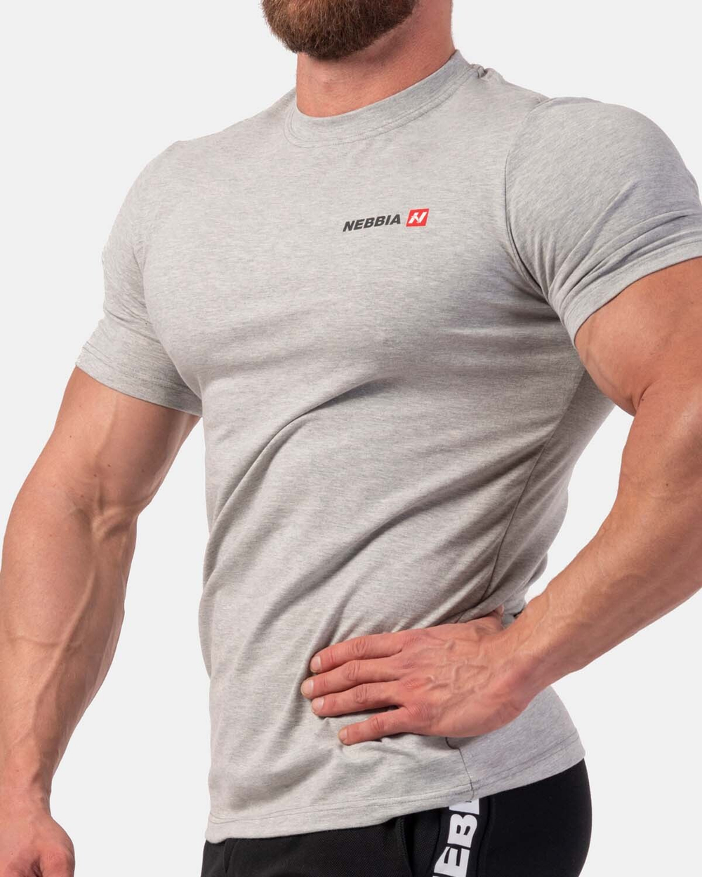 Мужская футболка Minimalist Logo NEBBIA T-shirt 291 Light grey