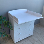 Комод детский с пеленальной доской Ульяна-(6) МДФ 800/5 (белый)