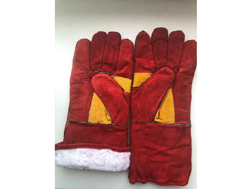 Краги спилковые "ЛЮКС" ЗИМА (12шт/уп)