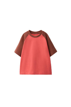ZARA ФУТБОЛКА С РУКАВАМИ РЕГЛАН, КОРАЛЛОВО-КРАСНЫЙ