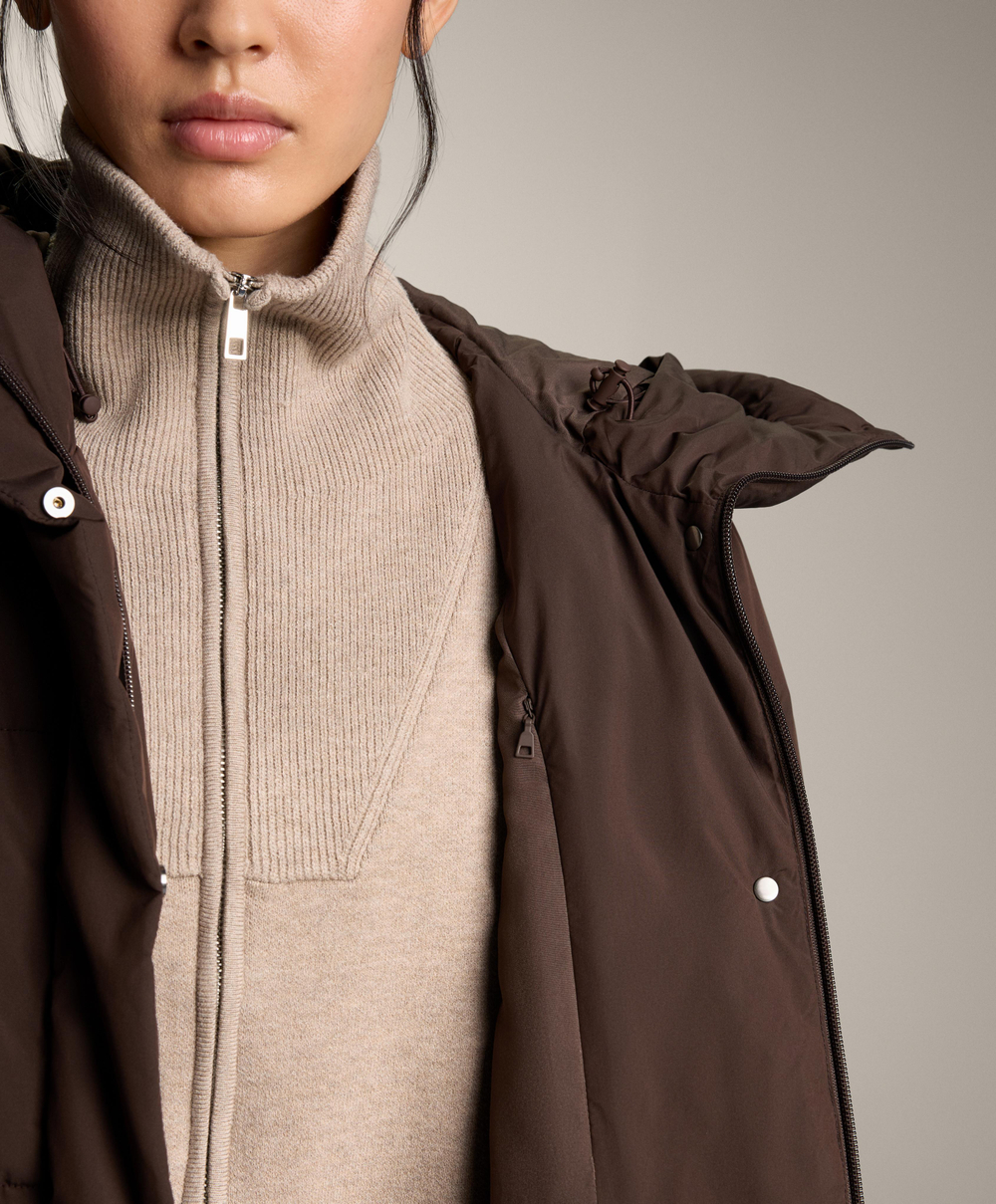 Oysho Водоотталкивающая утепленная куртка Primaloft®, коричневый