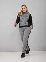 Костюм с брюками КБ-016П/черносерый-надпись