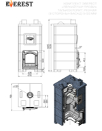 Печь Эверест "Легкий пар Профи" каменка «по-серому», Талькохлорит, Б/В, Резная (2 стор.+фасад)