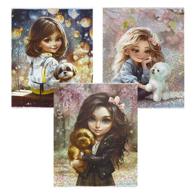 Обложки для тетрадей с голографическим рисунком ВЕРНЫЕ ДРУЗЬЯ