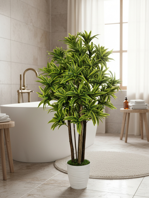 Искусственная Драцена Рефлекса желтая 110см в горшке