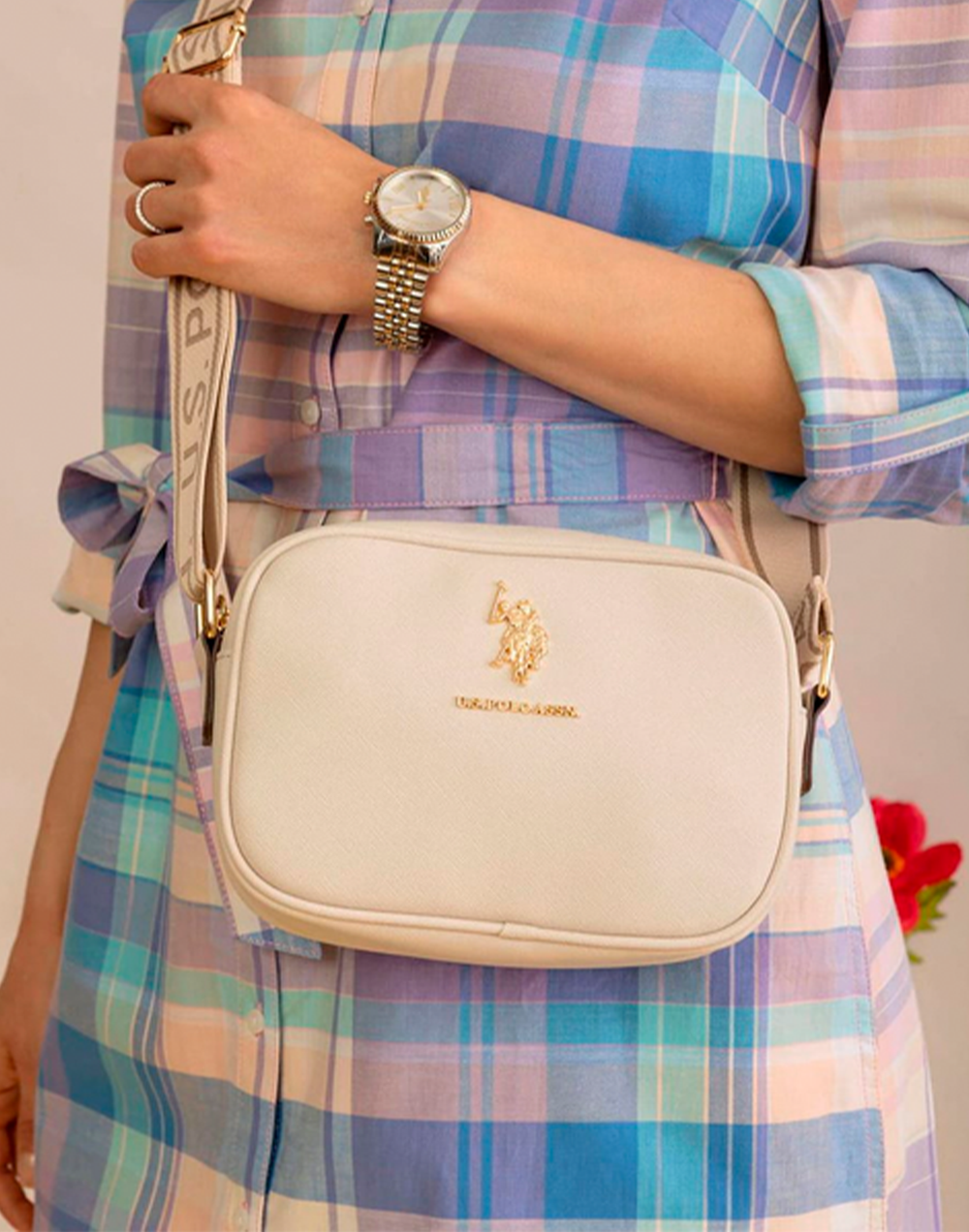 Кросс-боди сумка US Polo Assn | Молочный
