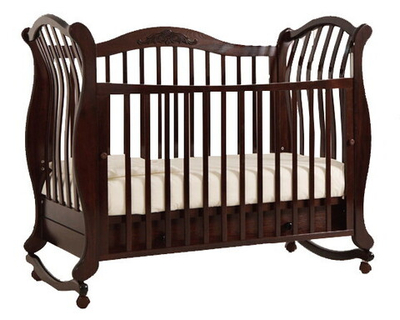 Детская кроватка Гандылян Габриэлла люкс колесо-качалка 120x60 см махагон