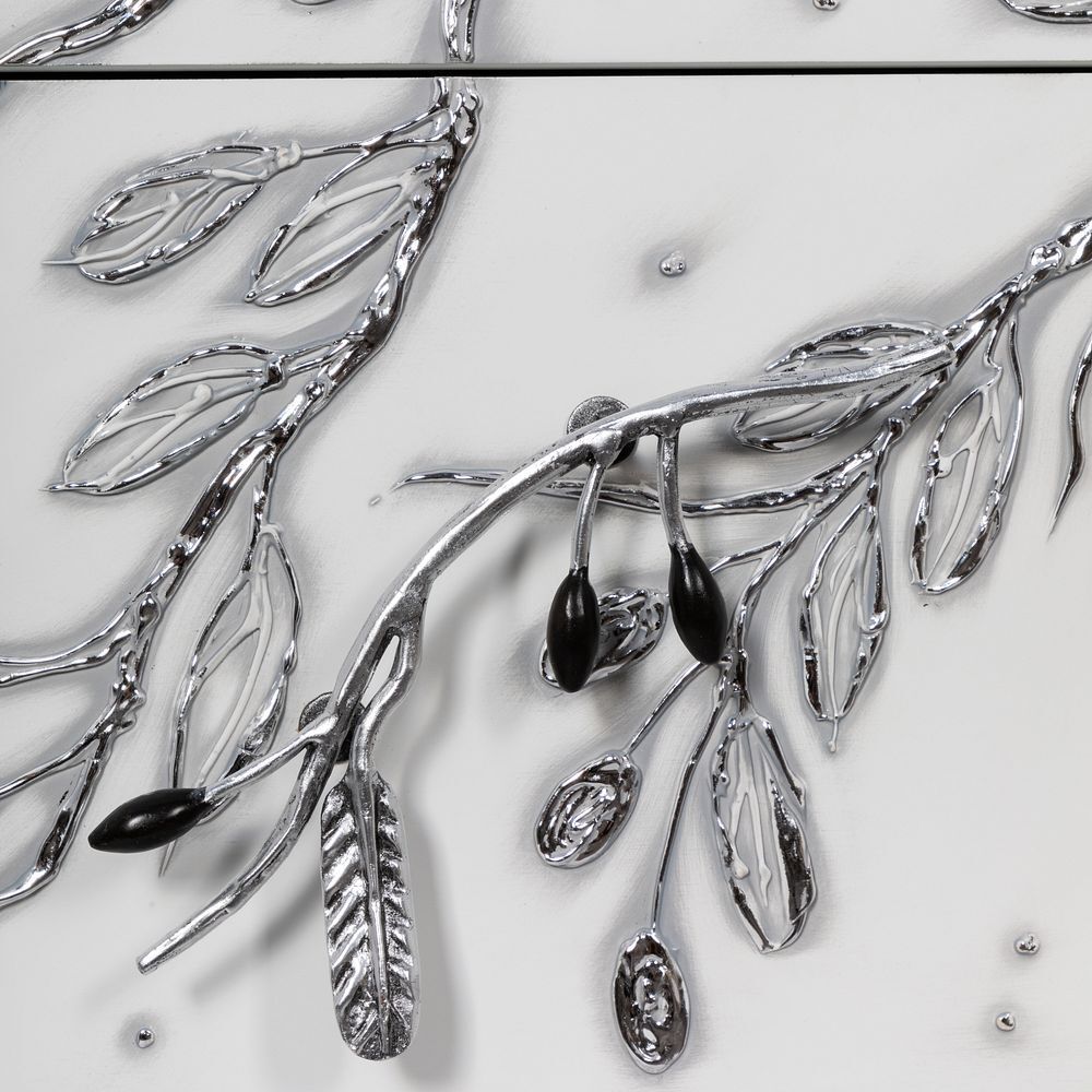 Ручка мебельная скоба Oliva Branch (Олива Бранч) правая Античное серебро