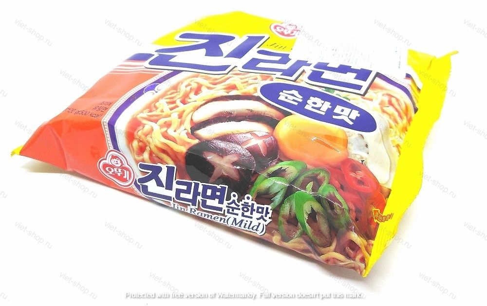 Корейская пшеничная лапша Ottogi (Оттоги) Jin Ramen (Mild) со вкусом грибов, 120 гр.