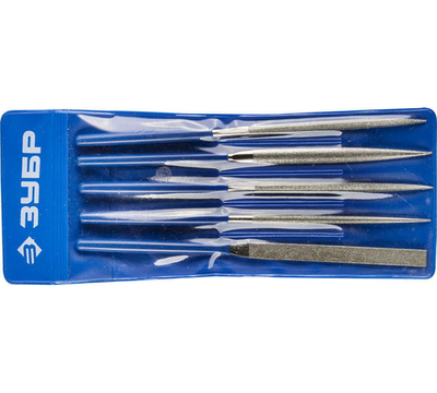 ЗУБР 160 х 80 мм, 5 предметов, P 140, набор алмазных надфилей в пакете PVC (33386-160-H5)