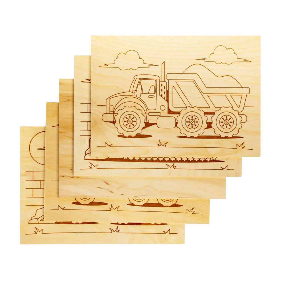 Доски для выжигания Спецтехника 5 шт. арт 04163 (ДК)