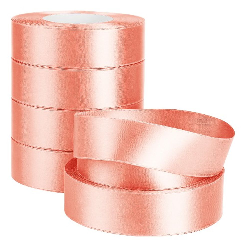 Лента атлас 2.5см*22.85м ПЕРСИКОВО-РОЗОВЫЙ