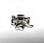 Брошь. Брошка. Клевер-четырехлистник — символ удачи. Цвет зеленый.