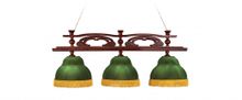 Лампа Венеция 3пл. ясень (№6,бархат зеленый,бахрома желтая,фурнитура золото)