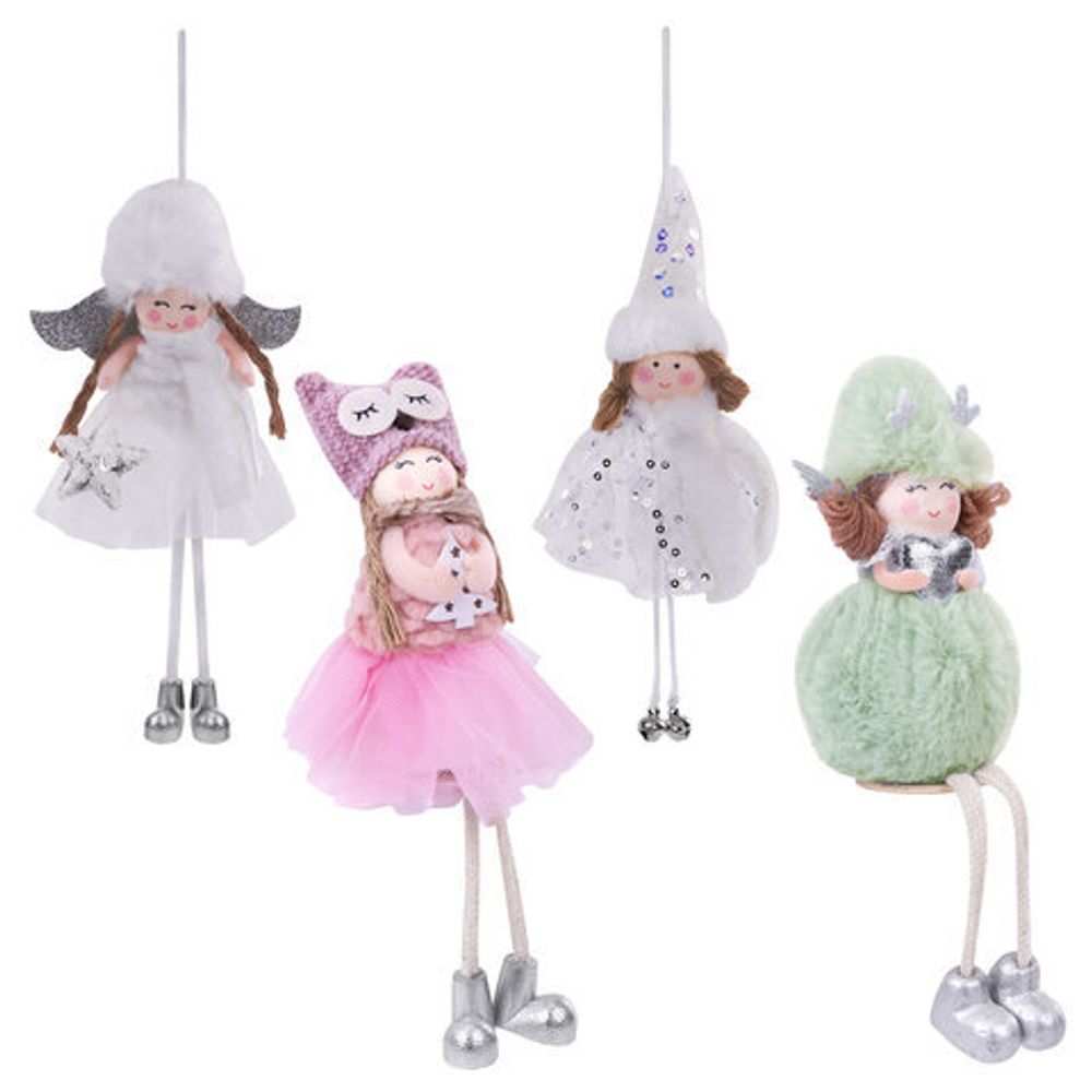 Украшение елочное, "Девочка", 19 см, полиэстер, ассорти 4 дизайна, ЗОЛОТАЯ СКАЗКА, 592606