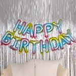 Набор шаров-букв (16''/41 см) Мини-Надпись "Happy Birthday", Нежная радуга, Градиент, 1 шт. в уп.