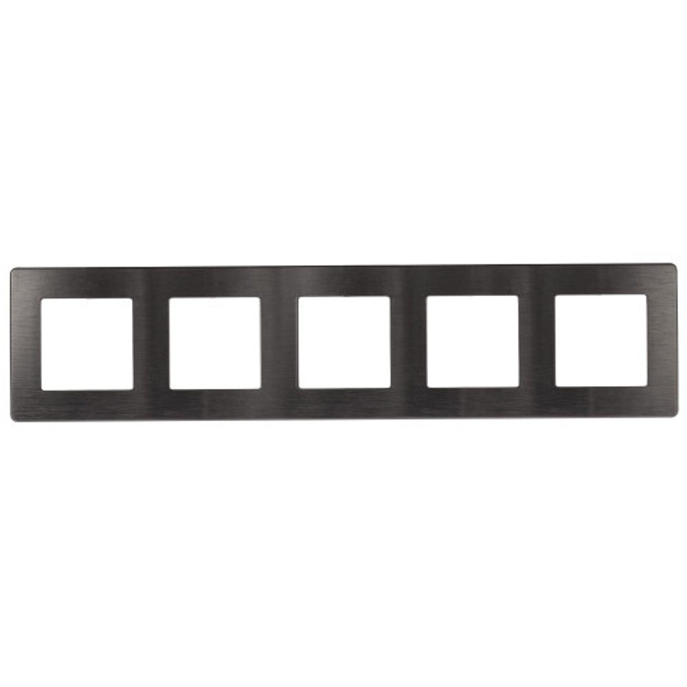 Рамка для розеток и выключателей ЭРА Серия 12 12-5105-12 на 5 постов, Сатин, графит