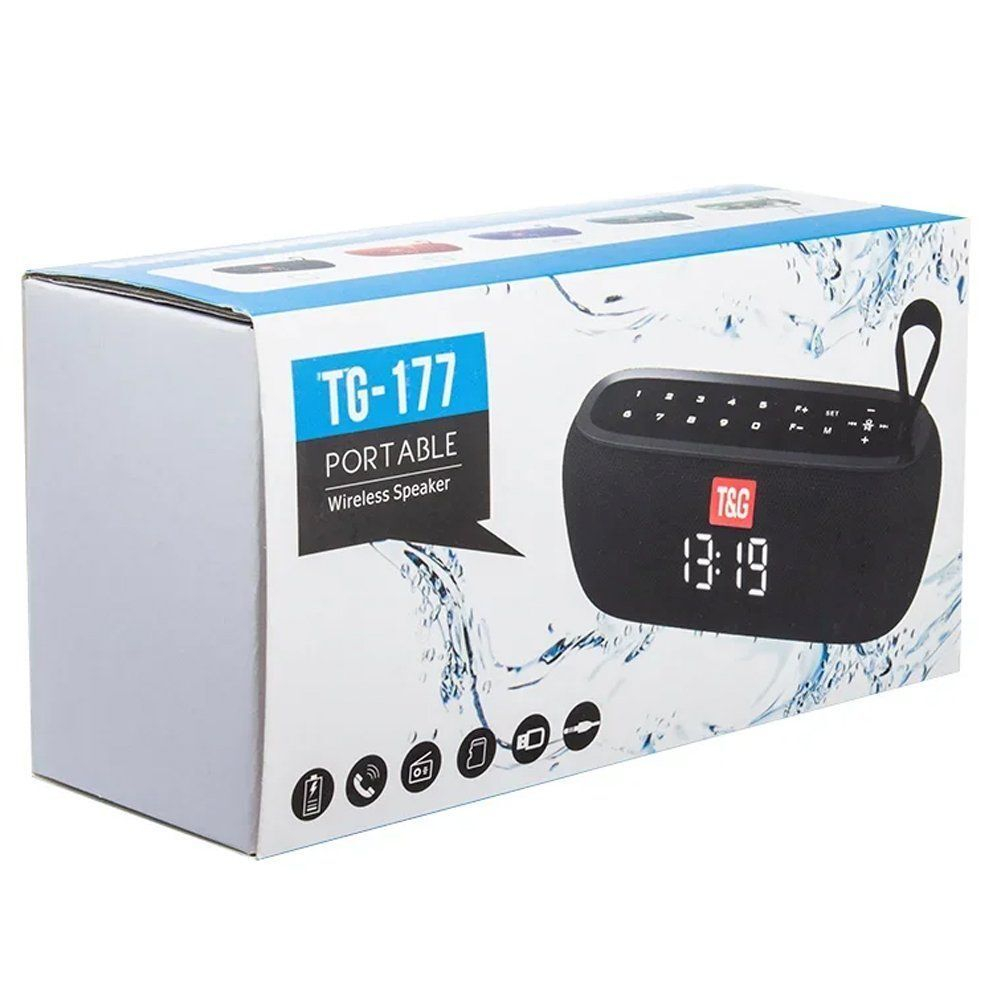 Беспроводная колонка TG-177 (5W/TF/USB/FM) ЧАСЫ