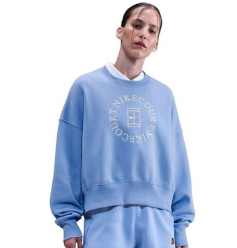 Женская Кофта теннисная Nike Court Heritage Phoenix Fleece Over Oversized Crew Neck - royal pulse/comet blue