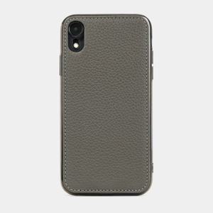 Чехол-накладка кожаная для iPhone XR серого цвета