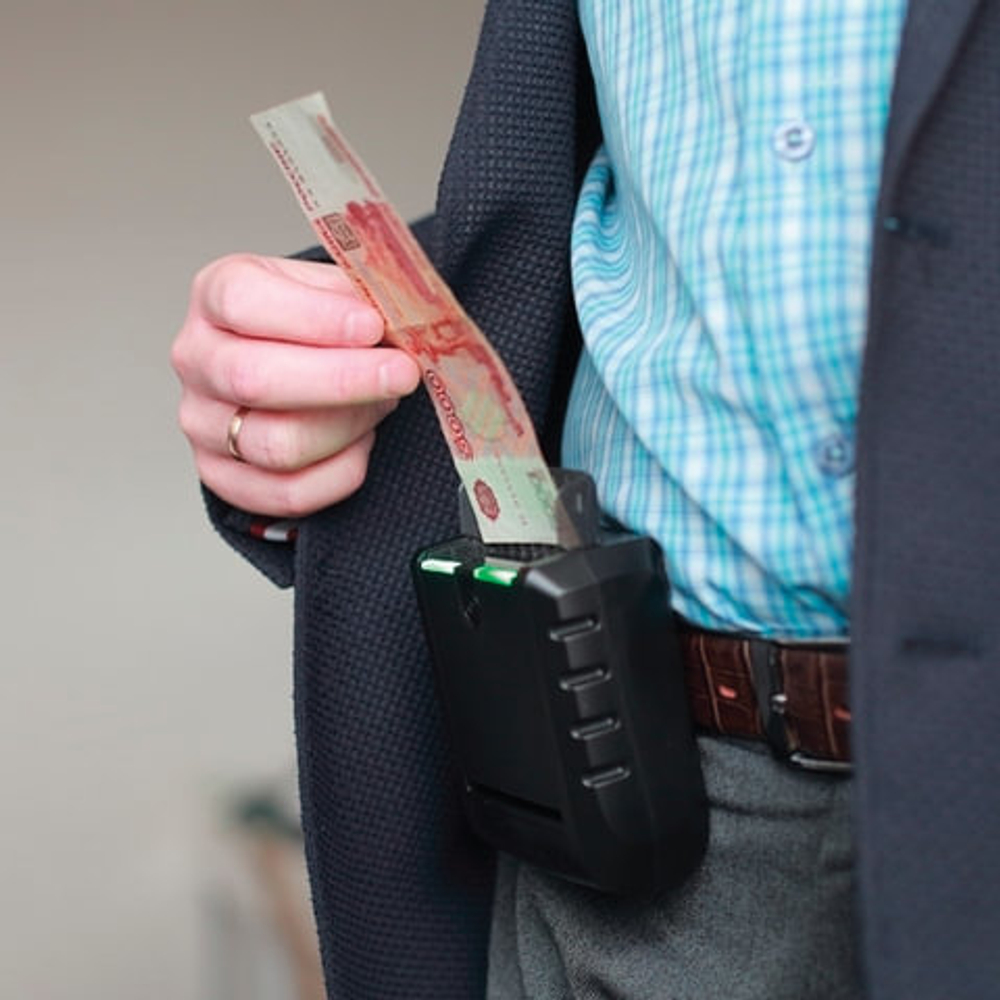 Детектор банкнот PRO MONIRON MOBILE, автоматический, RUB-, ИК-, УФ -, магнитная детекция, АКБ, подключен к ПК