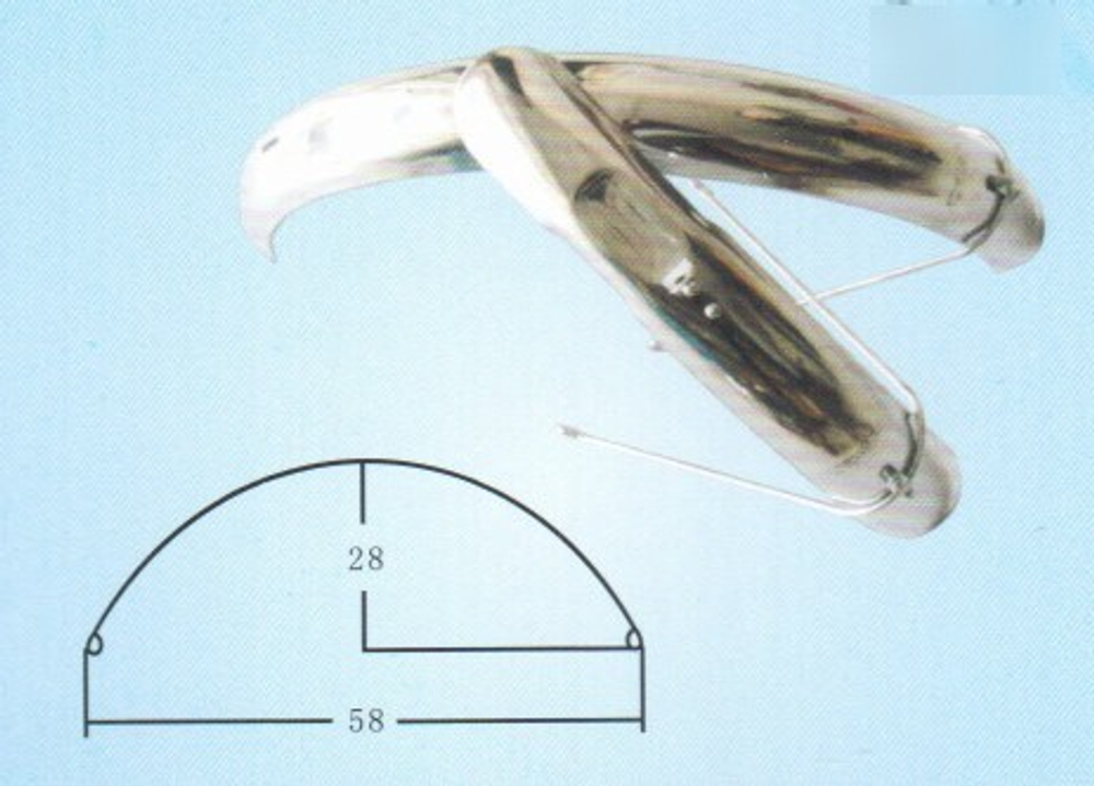 Крылья TRIX 16", комплект переднее/заднее, металлические, с "усами", хром HD-7