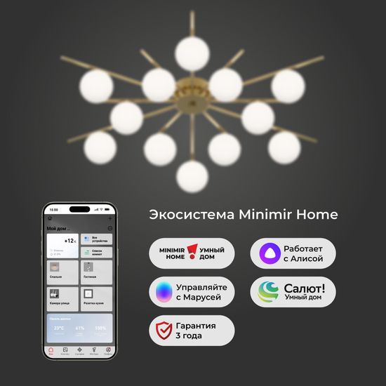 302001/12 / светильник потолочный / латунь Smart