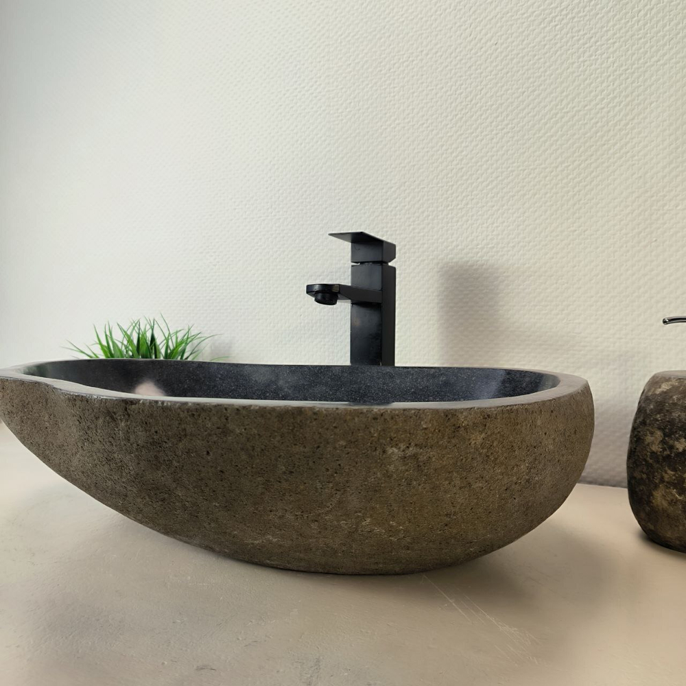 Раковина из речного камня RS-66036 60х43х16 из натурального камня