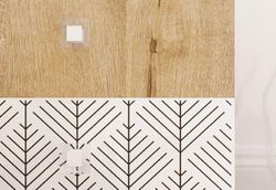 Шкаф с ящиками "Сканди" ШД 450.1 (дуб бунратти/белый глянец), ЛДСП, ДСВ Мебель