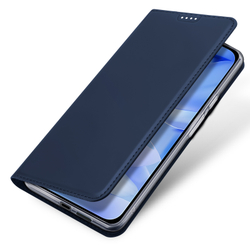 Чехол книжка из PU кожи синего цвета от Dux Ducis для Google Pixel 9a, серия Skin Pro Series Case